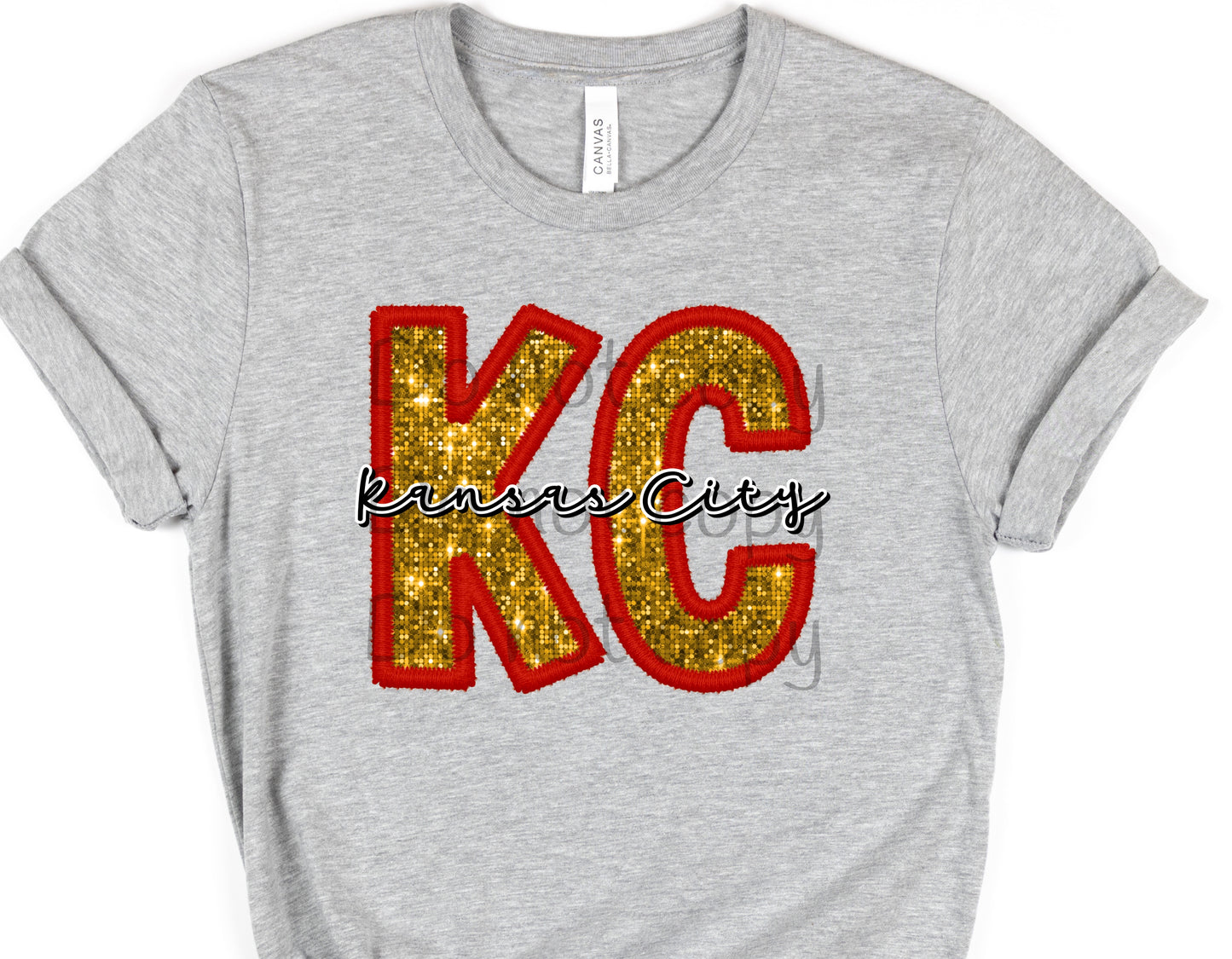 Kansas City gold sequin Kansas City -DTF