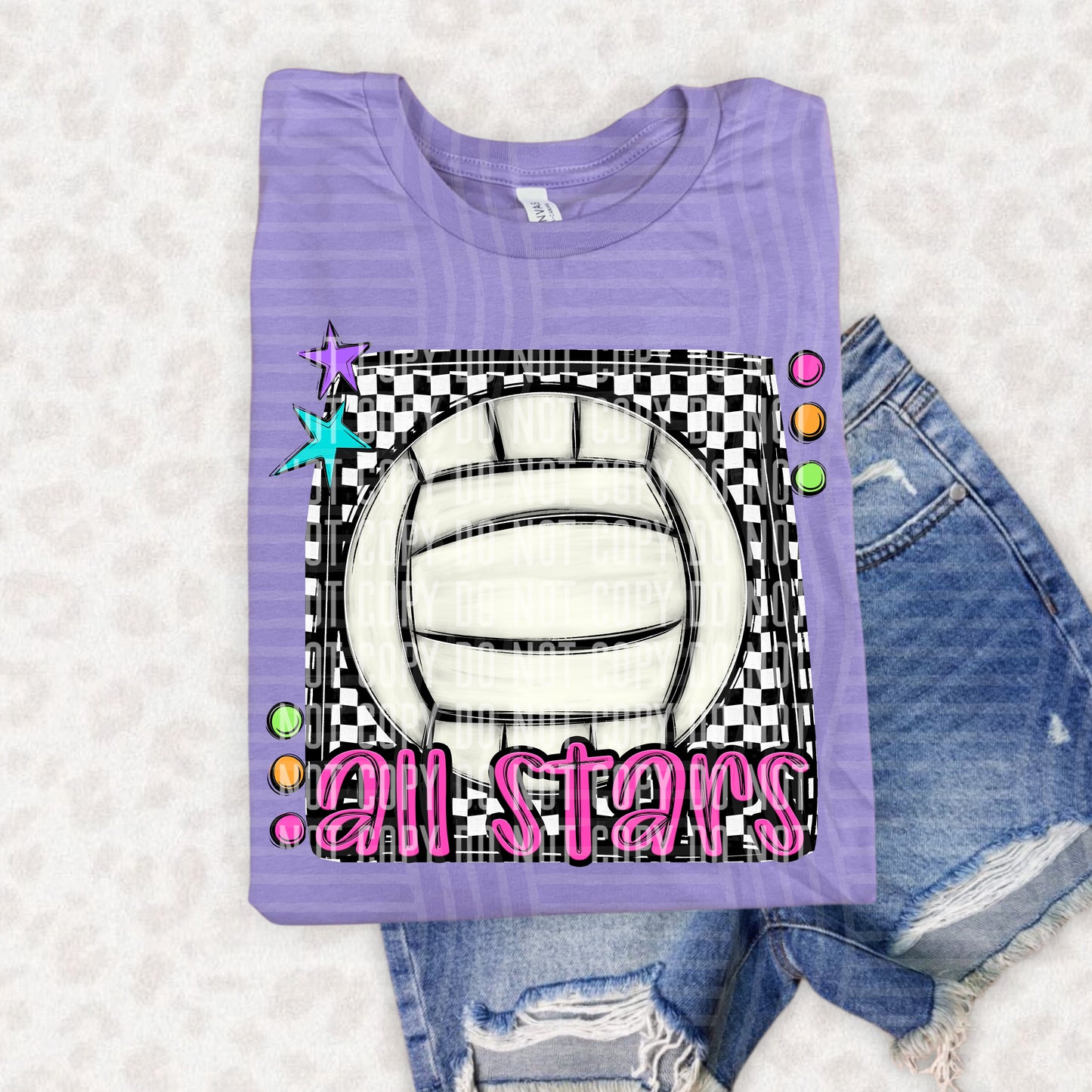 Bright preppy volleyball- (DROPDOWN MASCOT)-DTF&UV