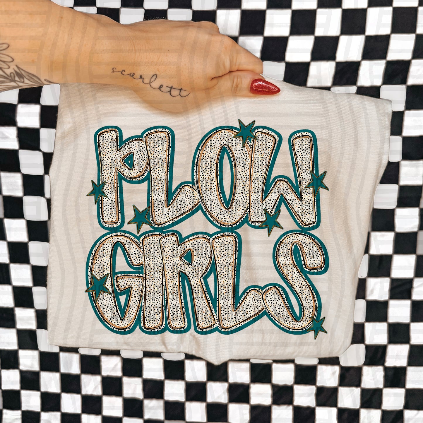 Teal Dotty (DROPDOWN MENU)-DTF&UV