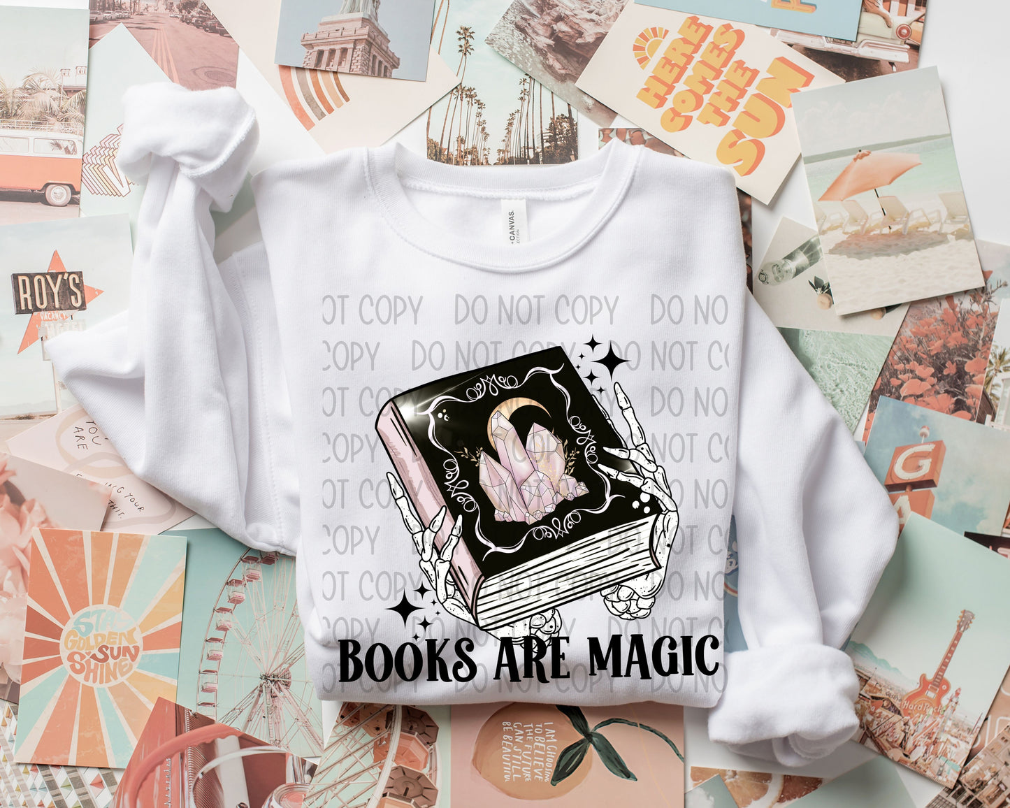 Books Are Magic Black And Pink -DTF