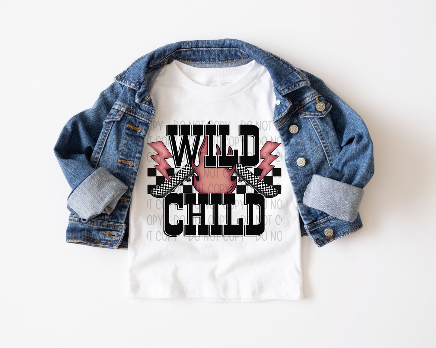 Wild Child Pink Checkered  -DTF