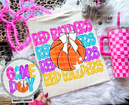 Bright Preppy Basketball(included FRONT AND BACK) DROPDOWN- DTF&UV