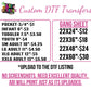 CUSTOM DTF- GANG SHEETS(You submit YOUR Gang that is to be print ready)
