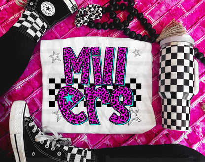 Pink Leopard Neon Mascots (dropdown)-DTF&UV