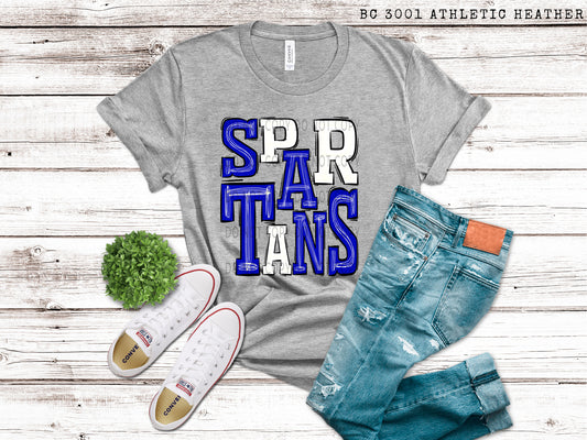 Spartans Royal and White - DTF