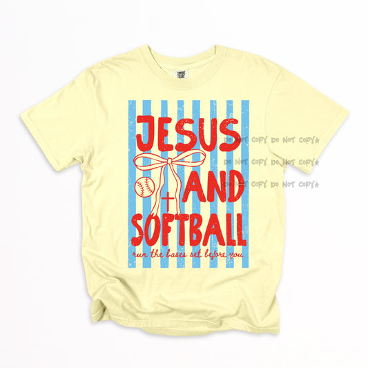 Jesus and softball stripe-DTF&UV