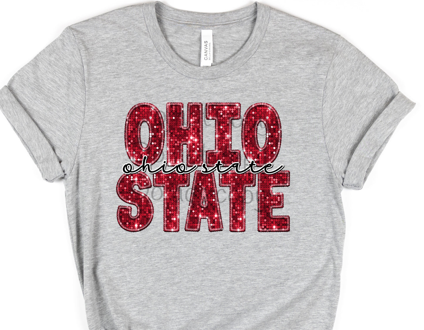 Ohio state red sequin Ohio state-DTF