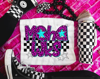 Pink Leopard Neon Mascots (dropdown)-DTF&UV