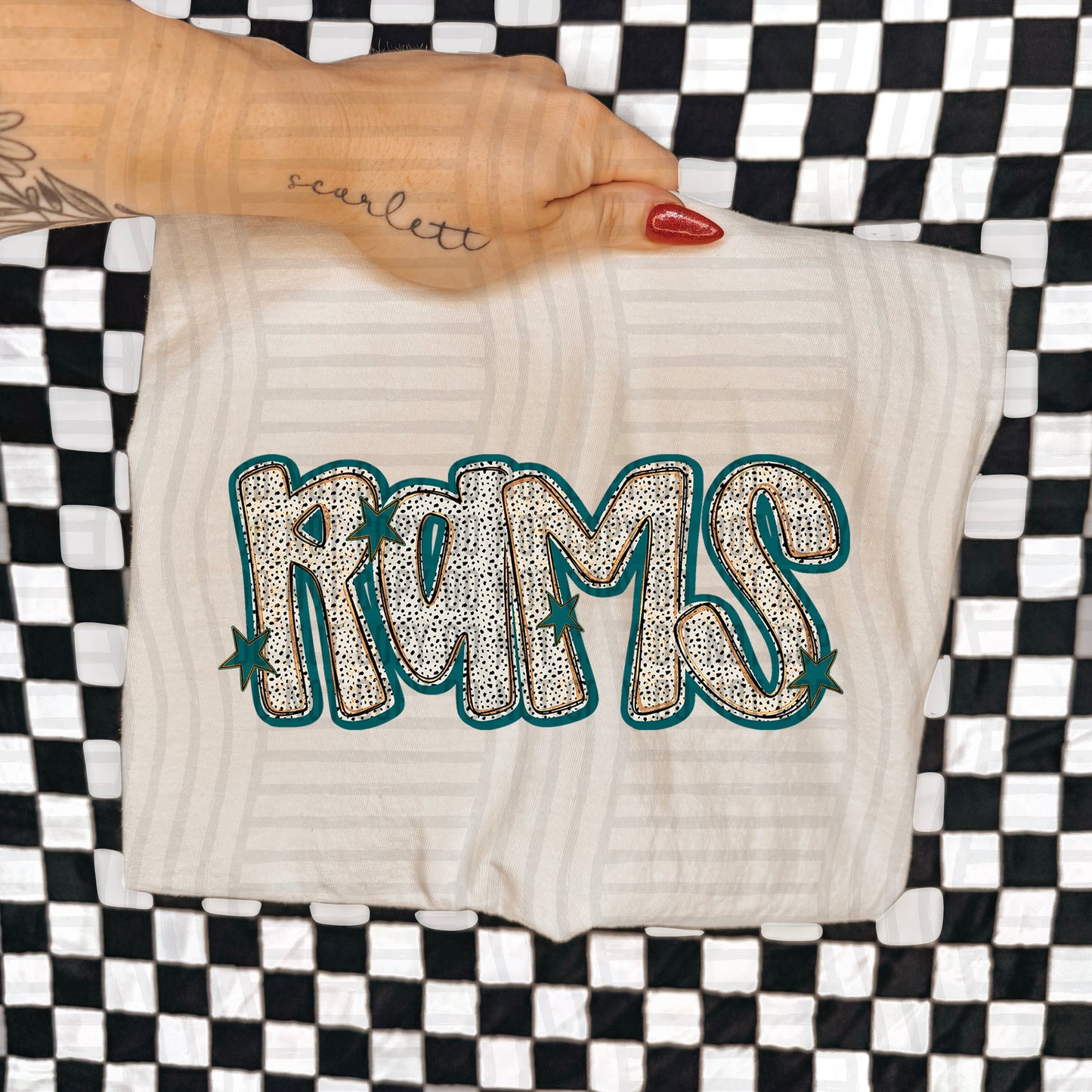 Teal Dotty (DROPDOWN MENU)-DTF&UV