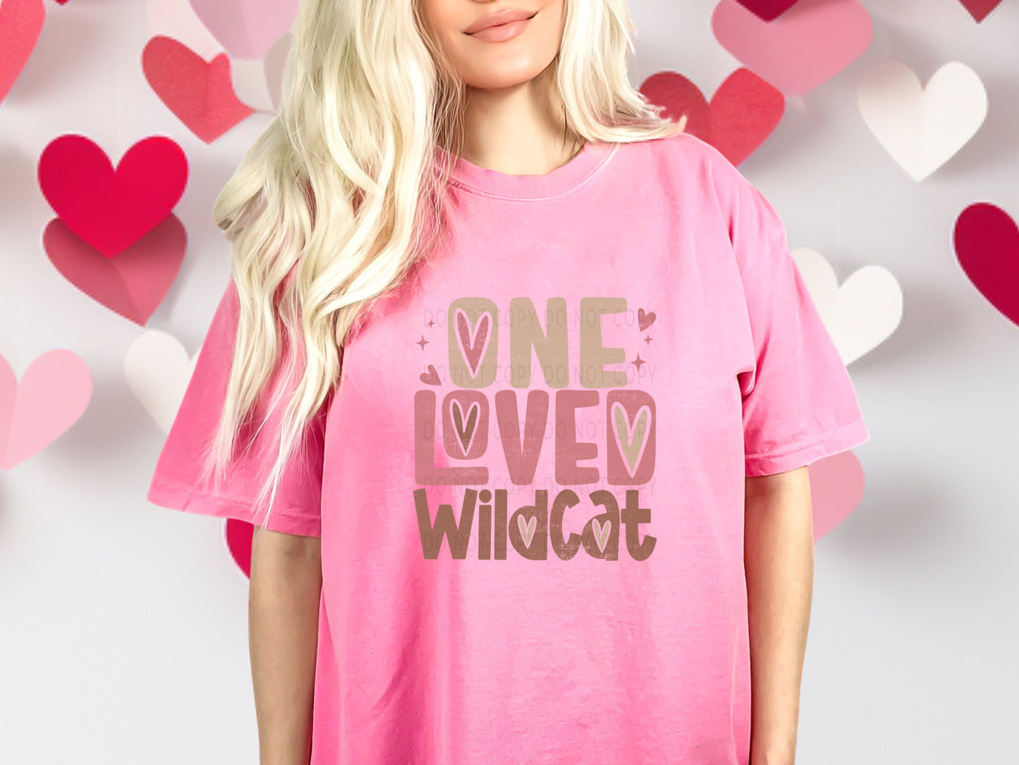 One Loved Wildcat Pink Distressed DTF