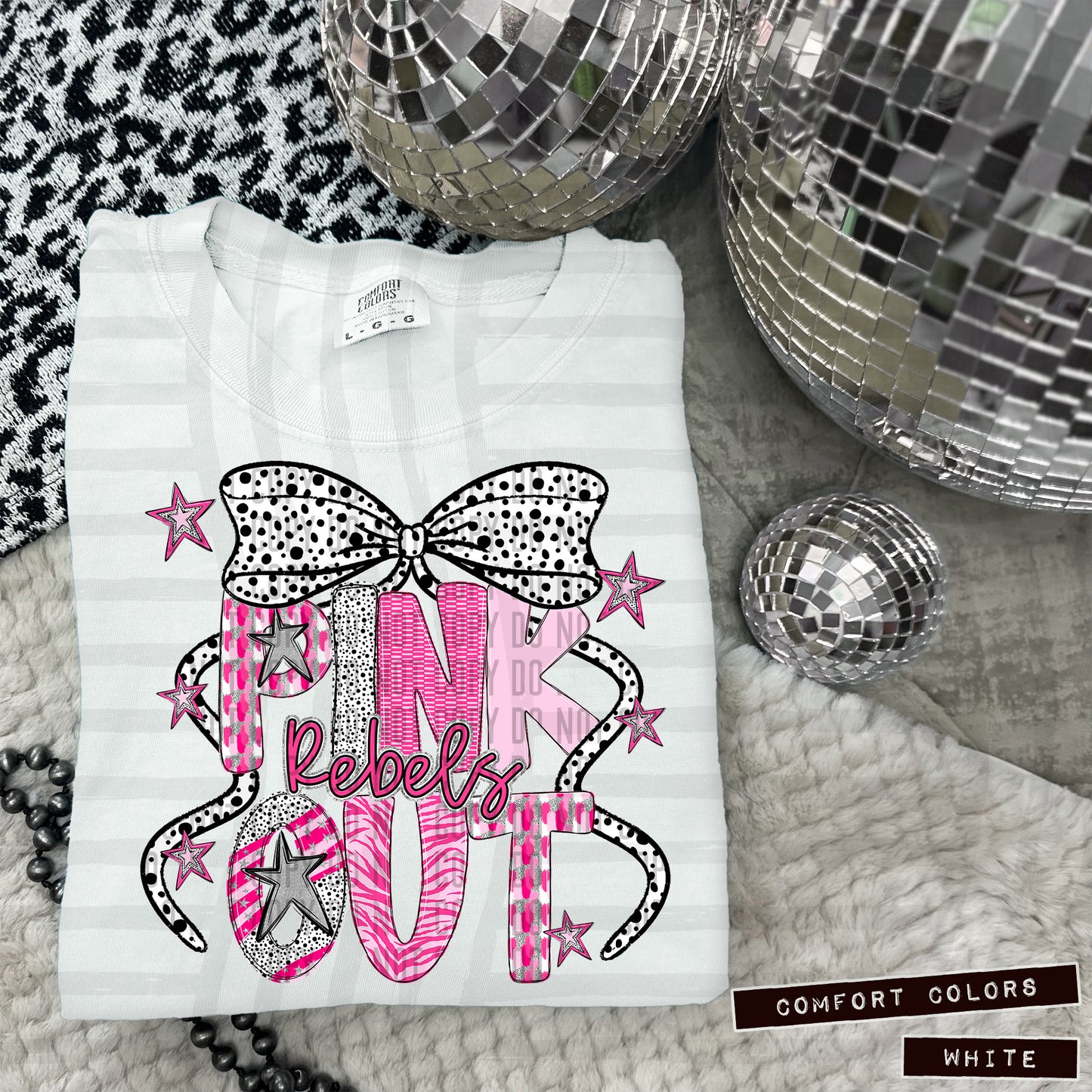 Pink out Silver- (DROPDOWN MASCOT)-DTF&UV