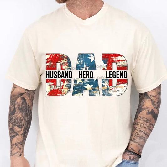 Dad husband hero legend flag-DTF