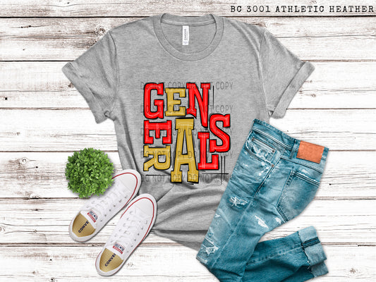 Generals Red and Gold - DTF