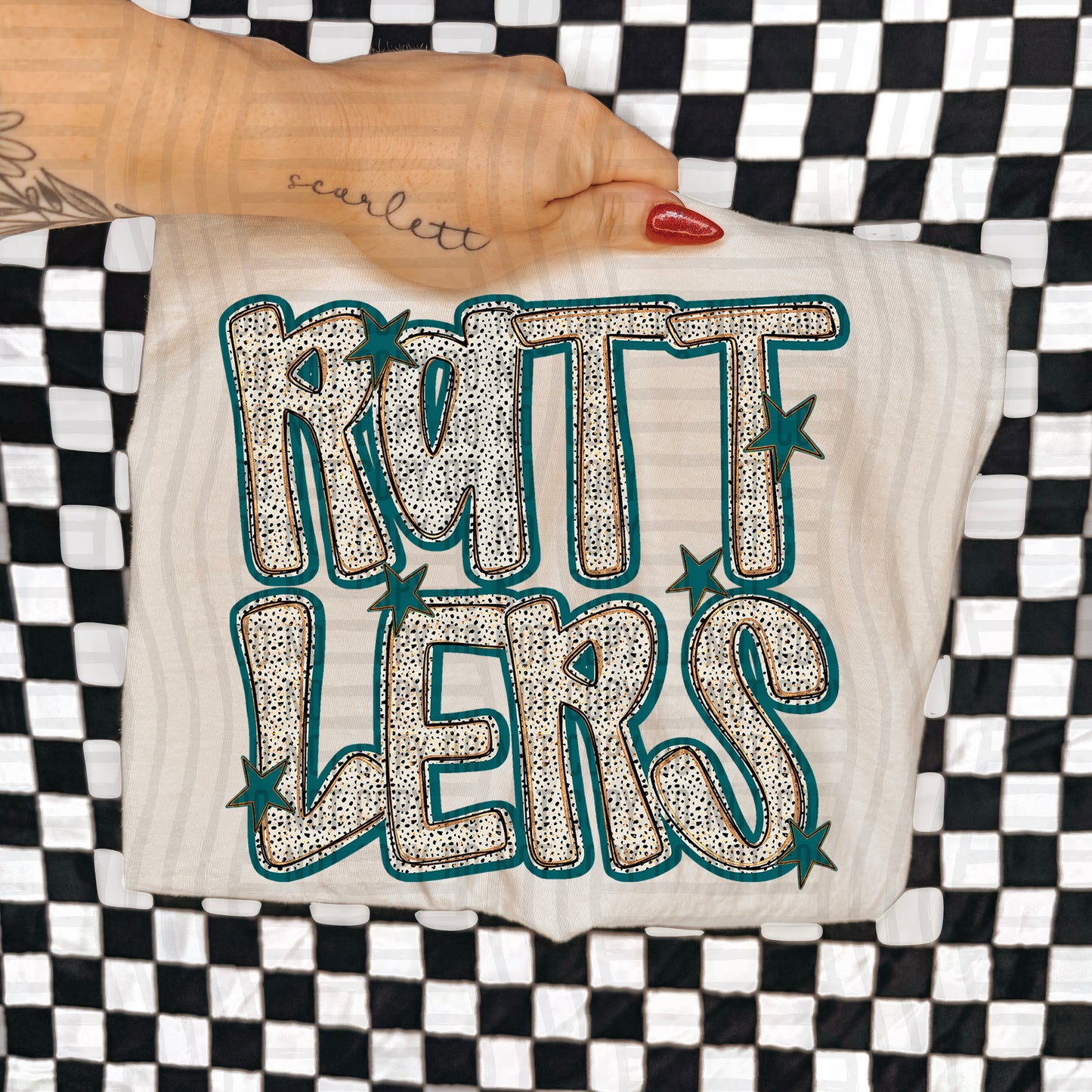 Teal Dotty (DROPDOWN MENU)-DTF&UV