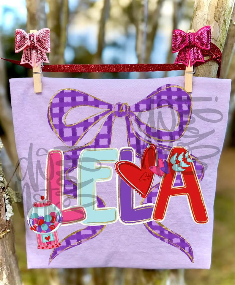 Valentine Alpha with Bow Custom-DTF&UV