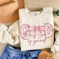 God is good pink with bow-DTF