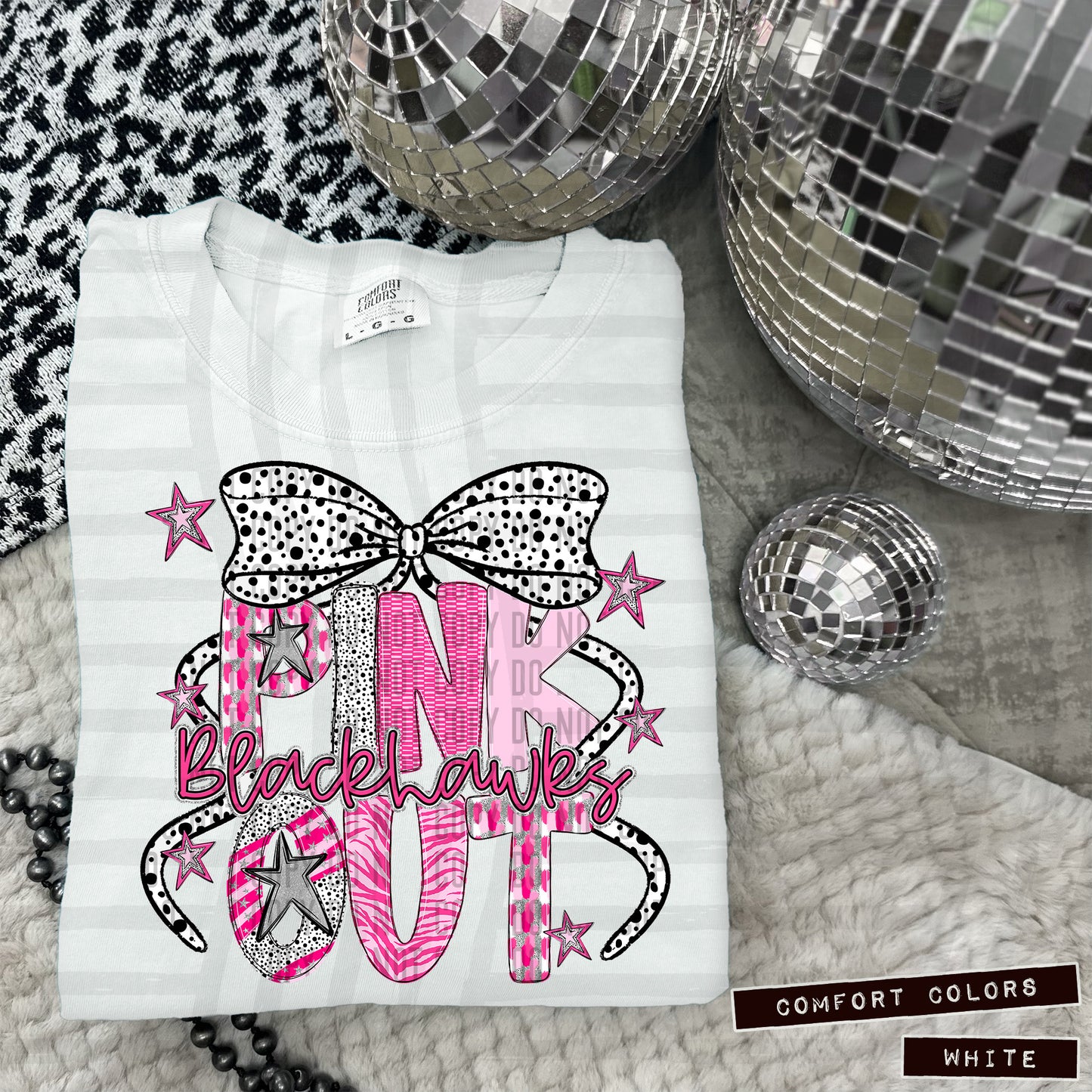 Pink out Silver- (DROPDOWN MASCOT)-DTF&UV