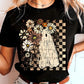 Distressed ghost with flowers-DTF&UV