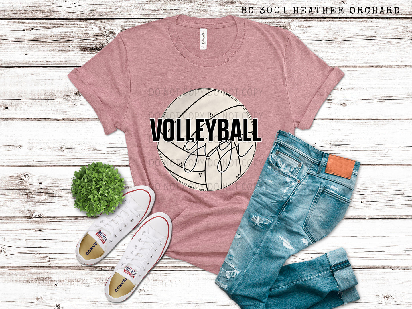 Volleyball Gigi White Outline - DTF – ABIDesignstore