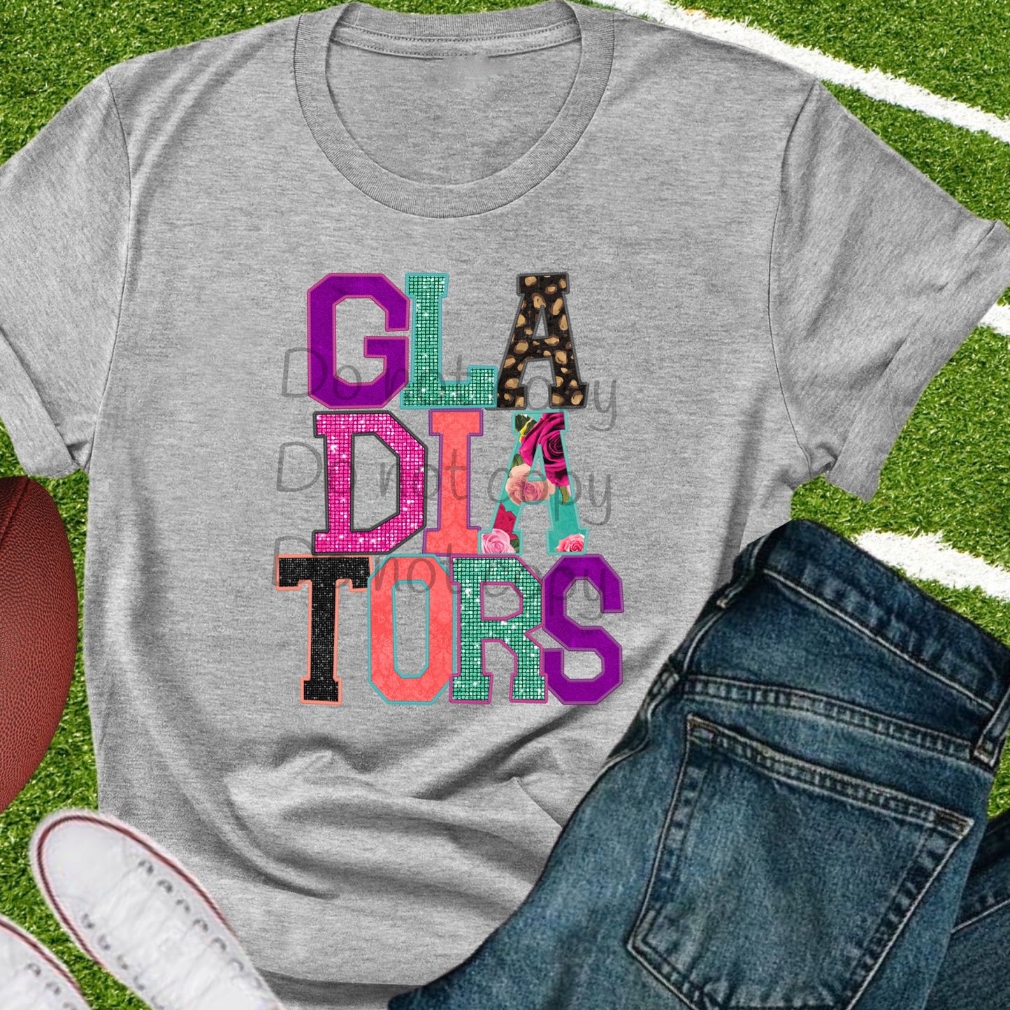 Gladiators faux appliqué words-DTF