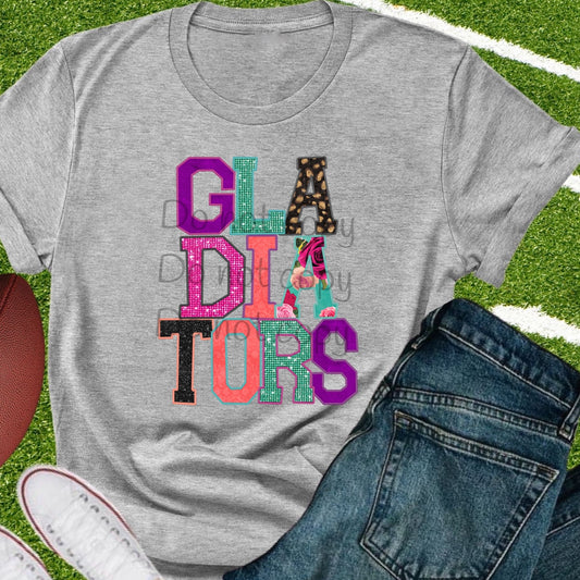 Gladiators faux appliqué words-DTF