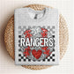 Baseball Mascots Faux Embroidery Checkered Sequins -DTF