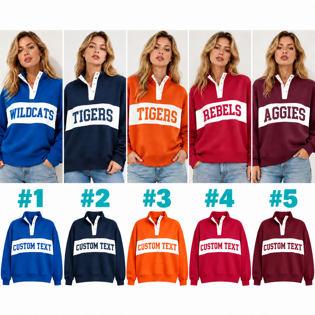 ABI Snap Placket Pullover Sweatshirt -Pre Order