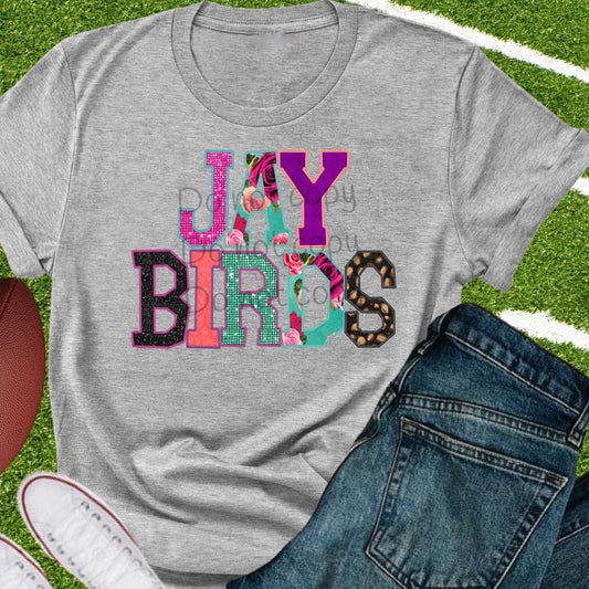 Jaybirds appliqué words-DTF