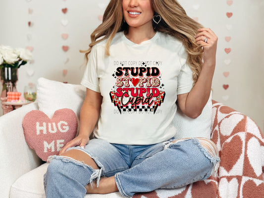 Stupid Cupid Stacked Leopard DTF