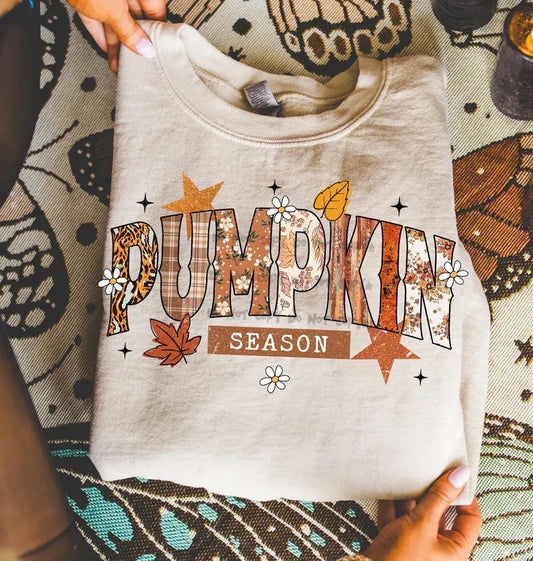 Pumpkin Season pattern font-DTF&UV