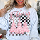 Merry Pink Trees Checkered - DTF