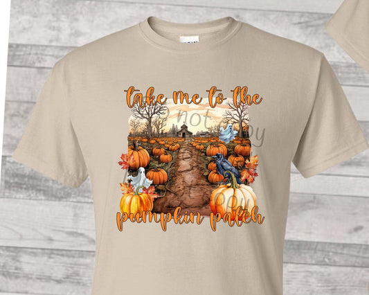 Take me to the pumpkin patch path barn-DTF