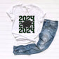 2024 Grad Cap Stacked Dark Green - DTF