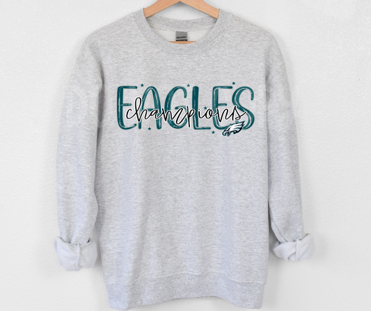 Teal Champions Football Words -DTF