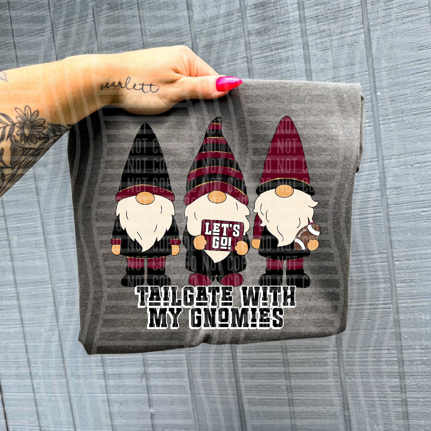 Tailgate with my Gnomies (DROPDOWN Colors)-DTF&UV