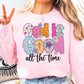 God Is Good all the time floral bubble font-DTF