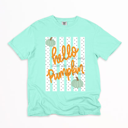 Hello Pumpkin white stripes - DTF&UV
