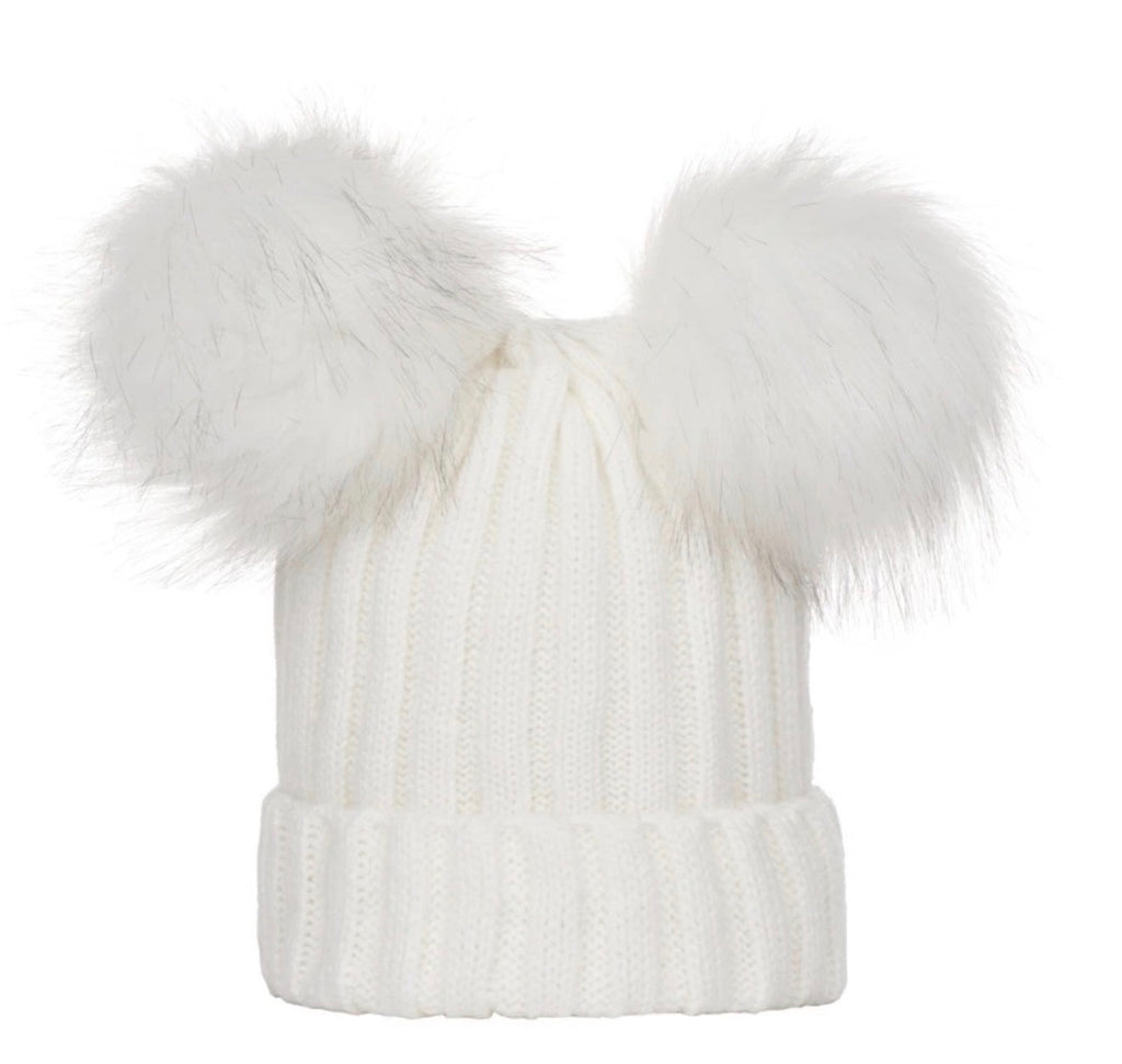 Double Pom Embroidered Beanie-Pre Order