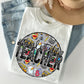 Social Studies Teacher Distressed Circle With School Bus And Crayons - DTF
