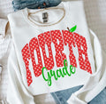 Red with white polka dots GRADE-Fourth -DTF&UV