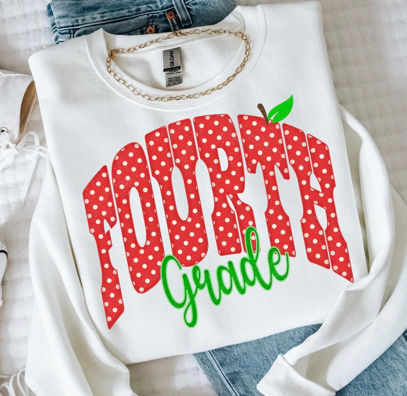 Red with white polka dots 11” (ALL GRADES in DROPDOWN) - DTF DEAL