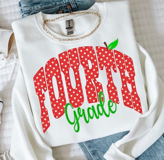 Red with white polka dots GRADE-Fourth -DTF&UV