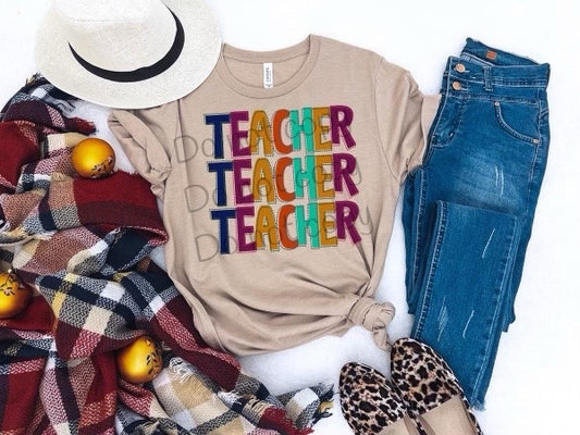 Teacher stitched-DTF