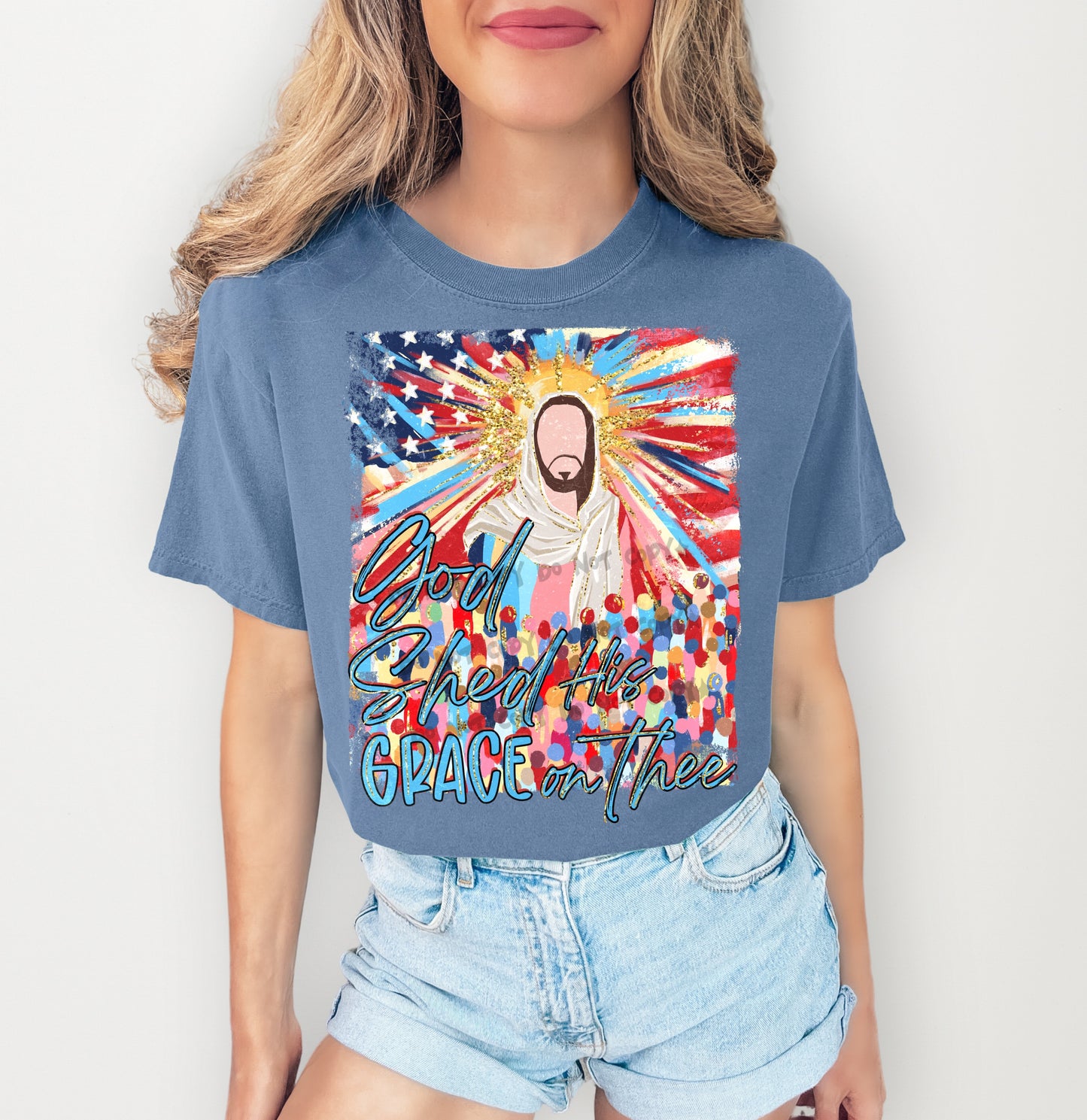 God shed his grace on thee faux glitter-DTF&UV