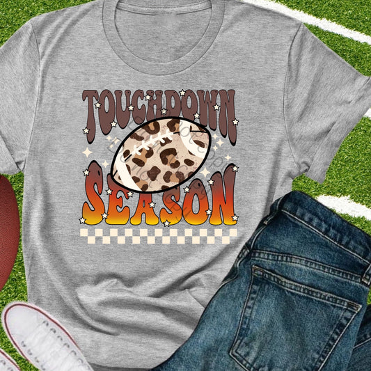 Touchdown season white checker-leopard football-DTF