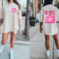 Be Mine Pink Checkered Pink Smiley (FRONT ONLY) DTF