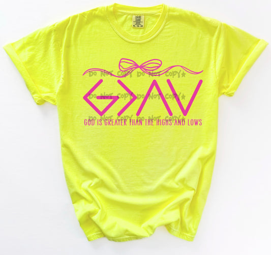 God is greater highs and Lows (PINK)-DTF&UV