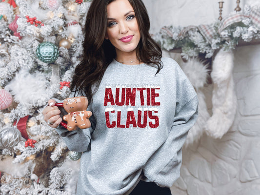 Auntie Claus Faux Sequin - DTF
