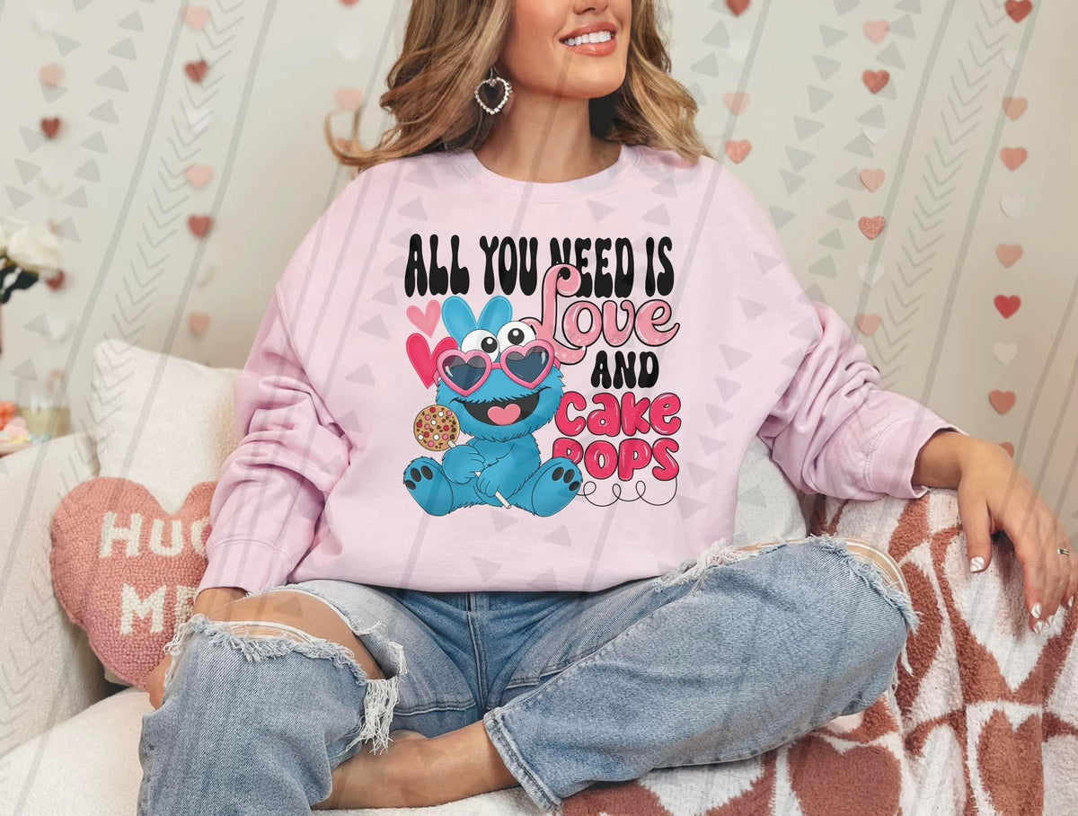 All You Need Is Love And Cake Pops Cookie Monster DTF