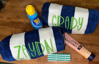 Personalized Embroidered Beach Towels: Embroidered